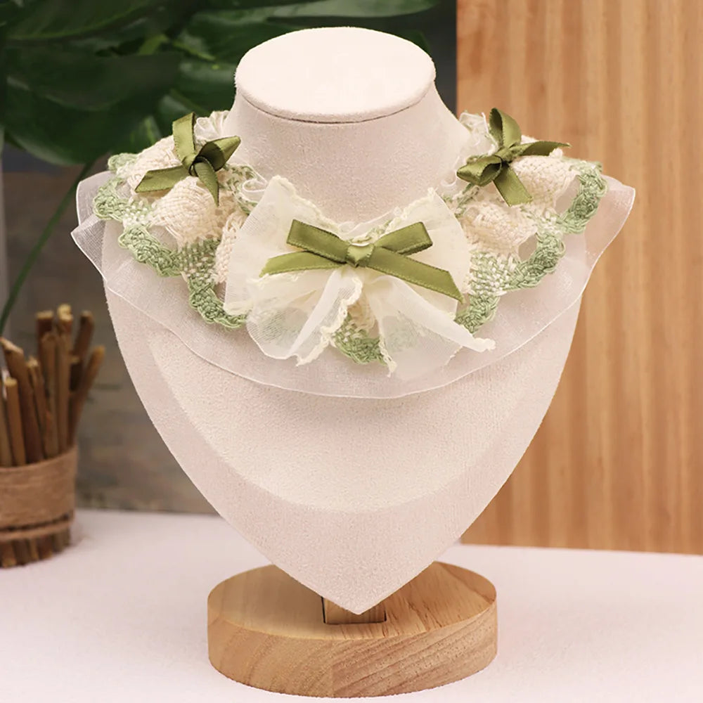 Pet Spring/Summer Bow Water Scarf Cat Scarf Small Dog Teddy Cute Lace Princess Cat Shawl Pet Supplies Dog Accessories
