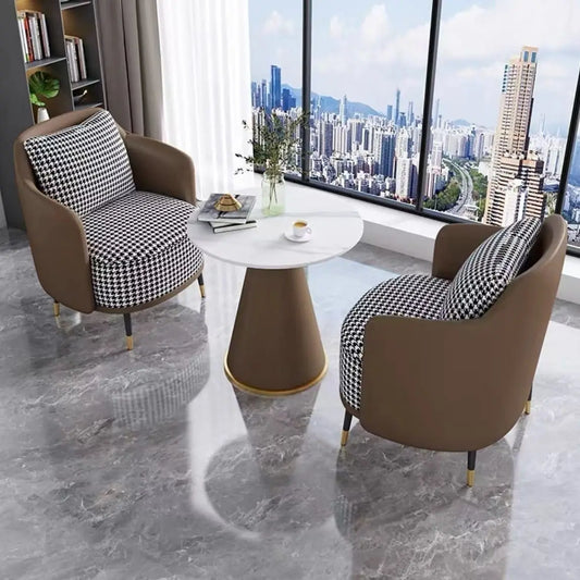 Simple light luxury single sofa coffee table combination leisure hotel reception sales office negotiation tables and chairs beau