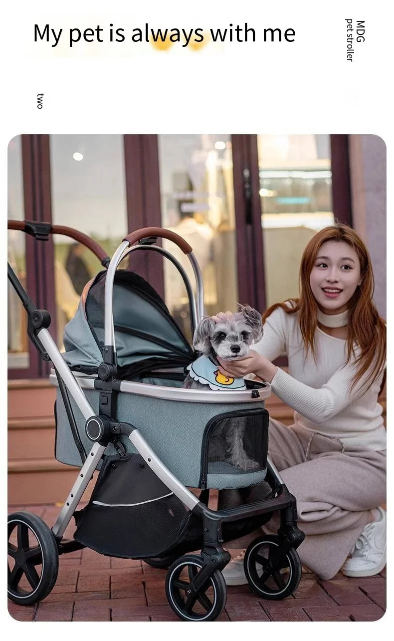 Grey Trolley for 30Kgs Dogs Cat One Click Automatic Collection Pet Cart Large Space Dog Strollers Cross-border High-quality Cart