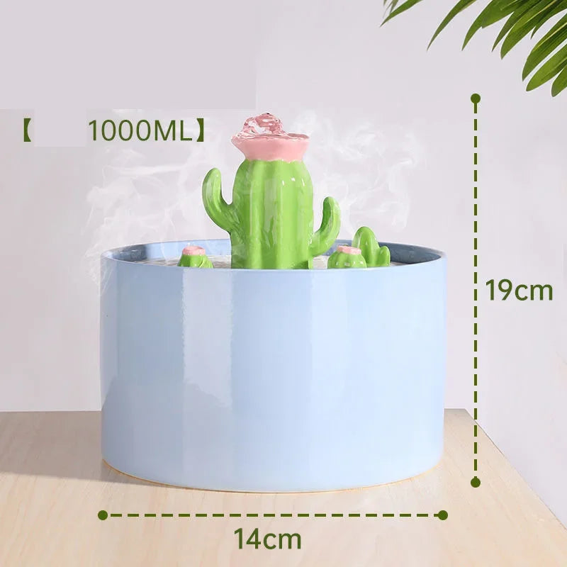 Automatic Circulating Water Dispenser, Cat Ceramic Water Dispenser, Silent Flow, Pet Food Utensils, Pet Supplies, 1Pc