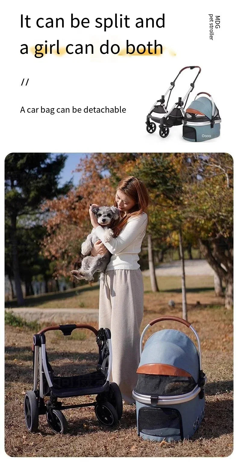 Grey Trolley for 30Kgs Dogs Cat One Click Automatic Collection Pet Cart Large Space Dog Strollers Cross-border High-quality Cart