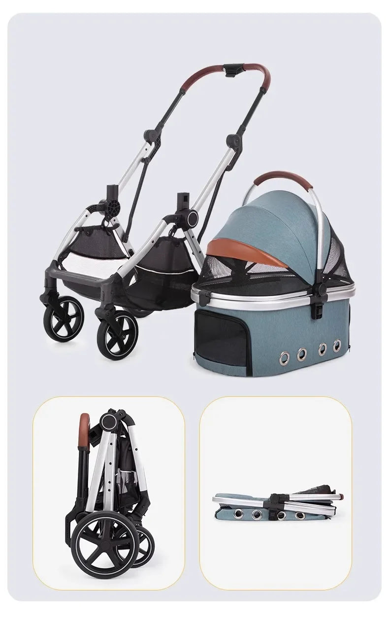 Grey Trolley for 30Kgs Dogs Cat One Click Automatic Collection Pet Cart Large Space Dog Strollers Cross-border High-quality Cart