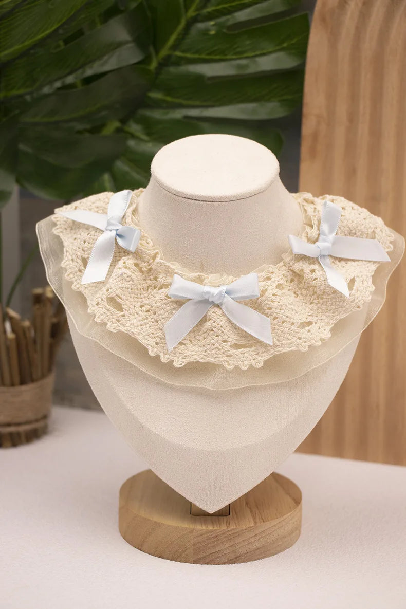 Pet Spring/Summer Bow Water Scarf Cat Scarf Small Dog Teddy Cute Lace Princess Cat Shawl Pet Supplies Dog Accessories