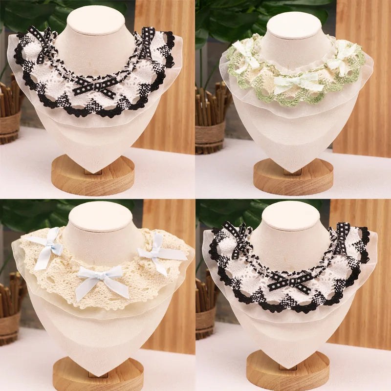 Pet Spring/Summer Bow Water Scarf Cat Scarf Small Dog Teddy Cute Lace Princess Cat Shawl Pet Supplies Dog Accessories