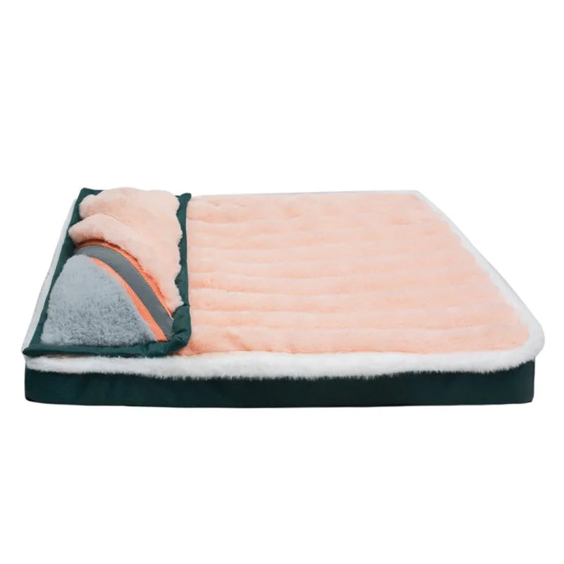 Winter Dogs Sleeping Bed Fleece Pet Blanket Detachable Cat Puppy Mat Washable Kennel Mattress Pet Supplies Large Dog Dog Bed