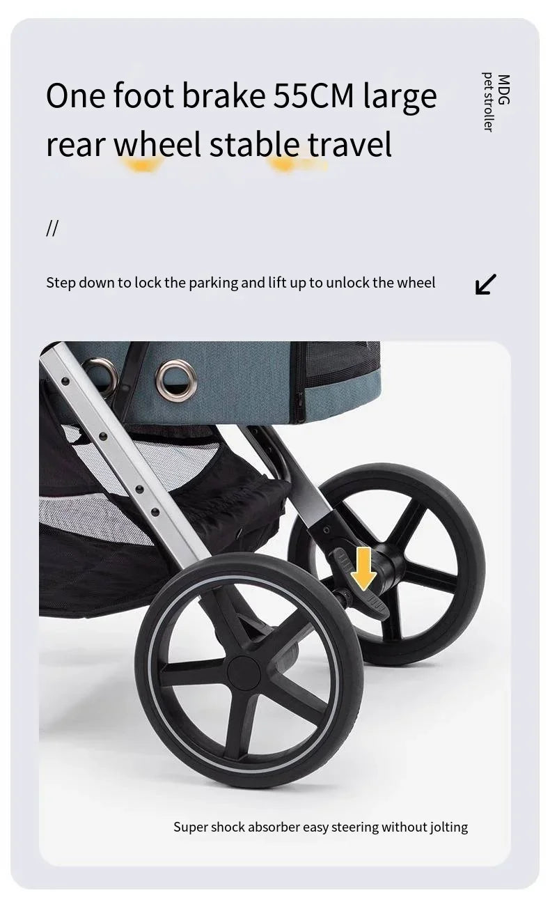 Grey Trolley for 30Kgs Dogs Cat One Click Automatic Collection Pet Cart Large Space Dog Strollers Cross-border High-quality Cart
