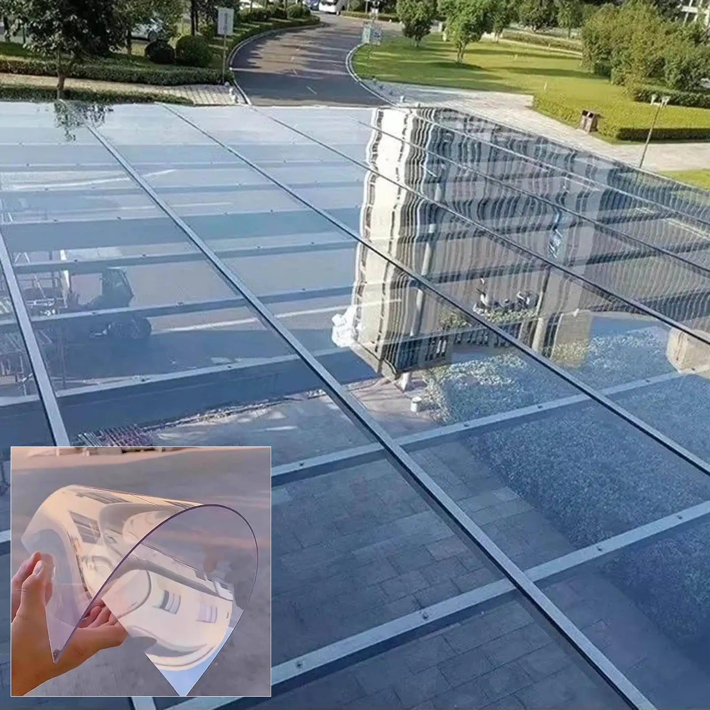 Outdoor Aluminum Awning with Durable Polycarbonate Sheet, Ideal for Window or Door Shade, Rain and UV Protection, All Year
