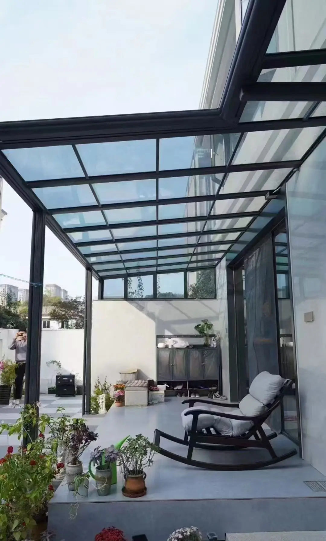 Outdoor Aluminum Awning with Durable Polycarbonate Sheet, Ideal for Window or Door Shade, Rain and UV Protection, All Year