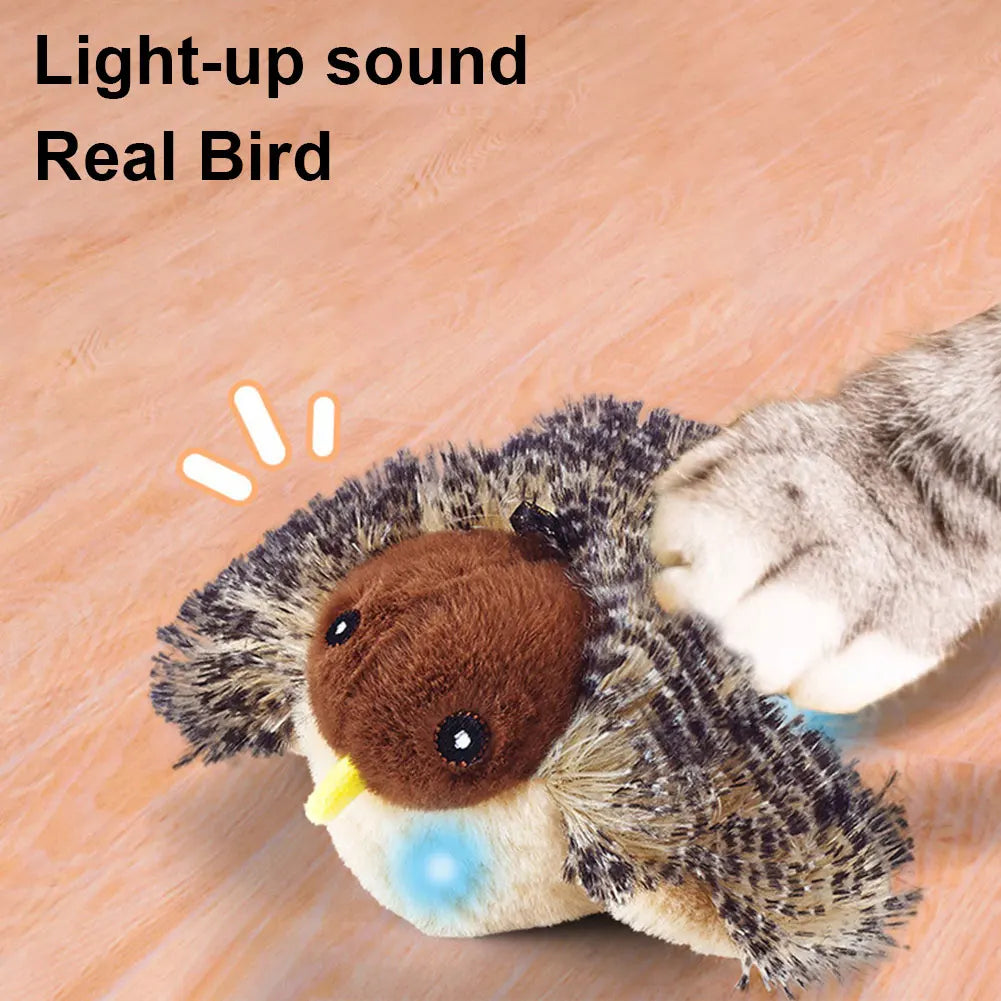 Interactive Cat Toys Flapping Bird Cat Toy Flying Wings Sparrow Catnip Toys Vivid Chirpi]ng Simulation Bird Interactive Cat Toy