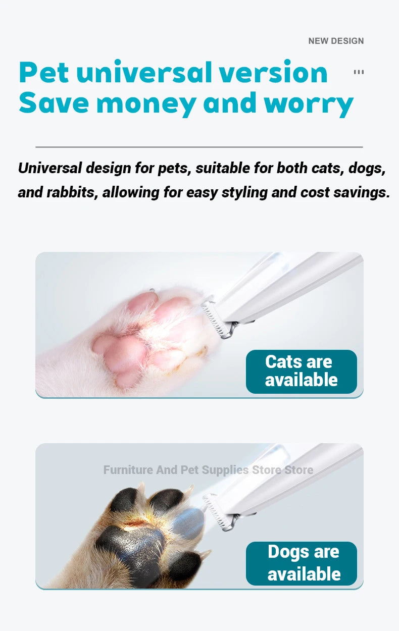 New type of dog paw trimmer with travel lock function fully waterproof pet hair trimmer with LED display screen cat hair trimmer