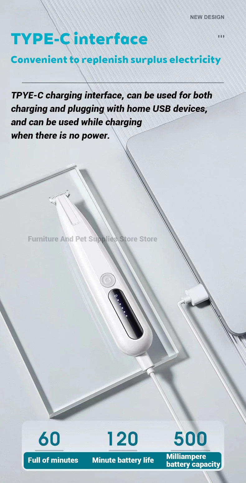 New type of dog paw trimmer with travel lock function fully waterproof pet hair trimmer with LED display screen cat hair trimmer