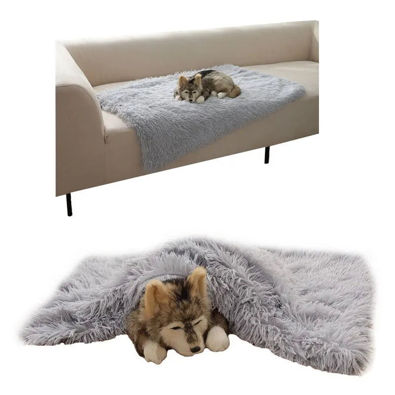 Soft Pet Blanket Mat Warm Dog Cat Sleeping Bed Mats Kennel Washable Long Plush Dogs Blankets Cover Winter Dog Supplies