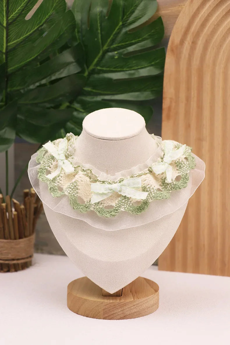 Pet Spring/Summer Bow Water Scarf Cat Scarf Small Dog Teddy Cute Lace Princess Cat Shawl Pet Supplies Dog Accessories