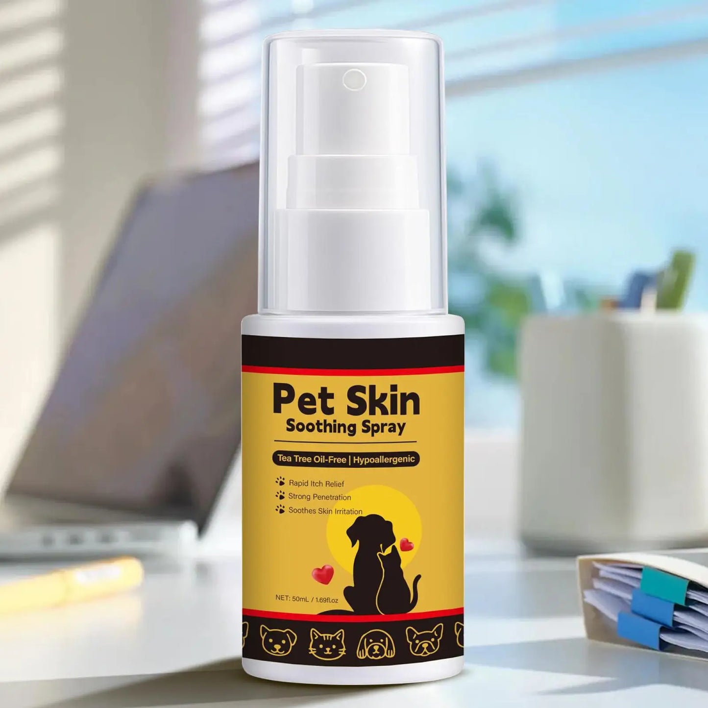 Pet Skin Spray Dog & Cat Skin Care Spray, Soothing & Spray Softening Anti-Itch Cleansing Skin, Nourishing Soothing Spray