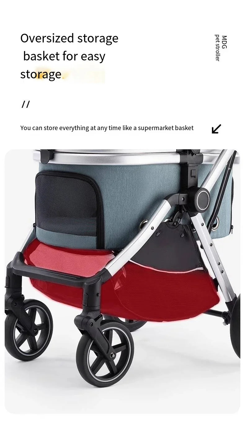 Grey Trolley for 30Kgs Dogs Cat One Click Automatic Collection Pet Cart Large Space Dog Strollers Cross-border High-quality Cart