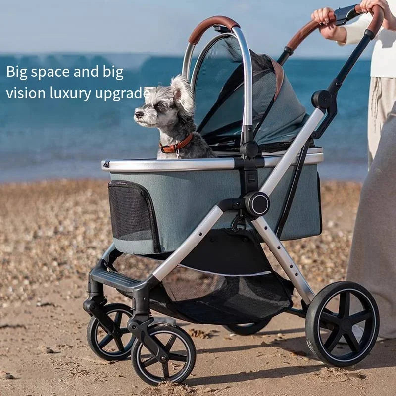 Grey Trolley for 30Kgs Dogs Cat One Click Automatic Collection Pet Cart Large Space Dog Strollers Cross-border High-quality Cart
