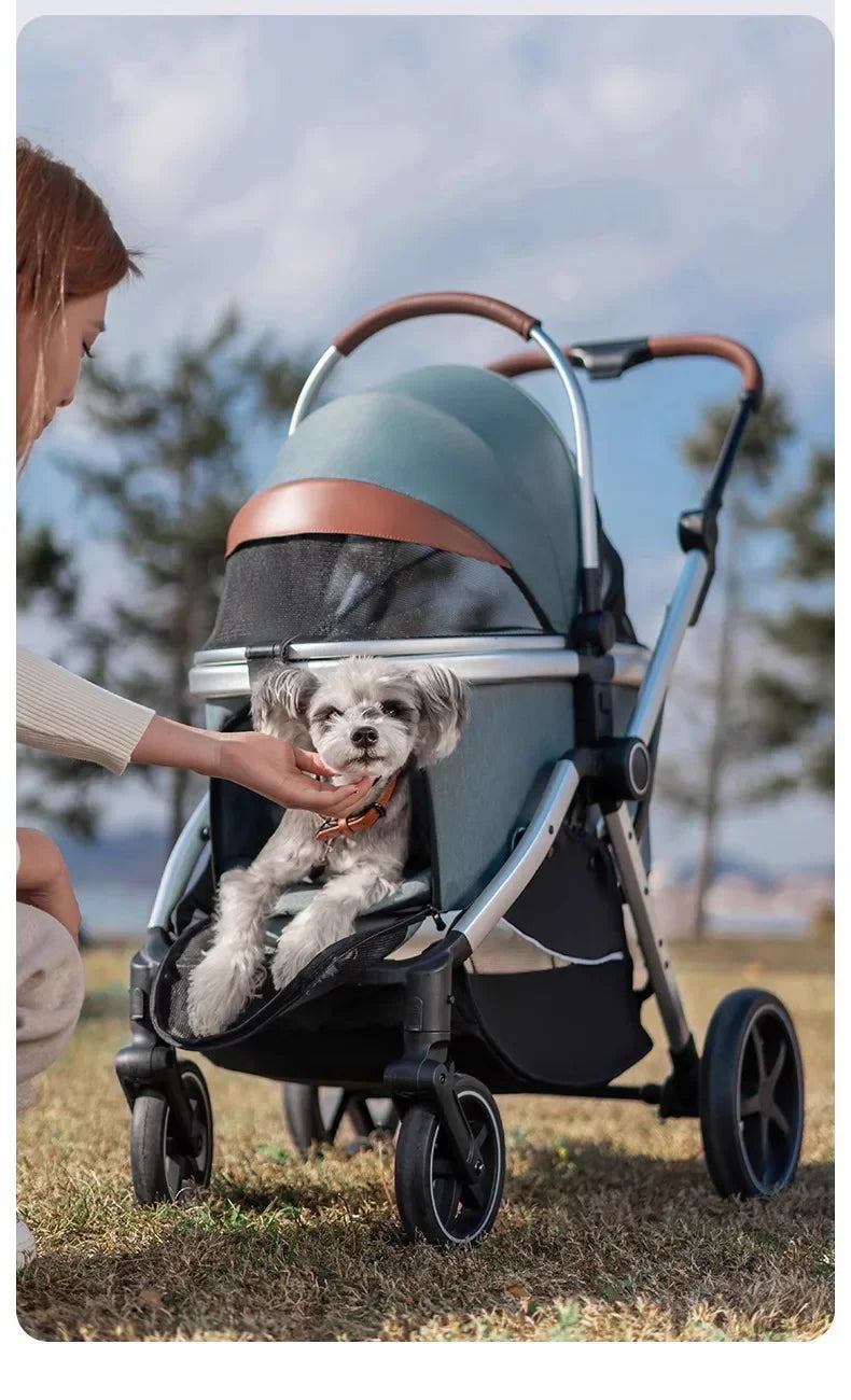 Grey Trolley for 30Kgs Dogs Cat One Click Automatic Collection Pet Cart Large Space Dog Strollers Cross-border High-quality Cart