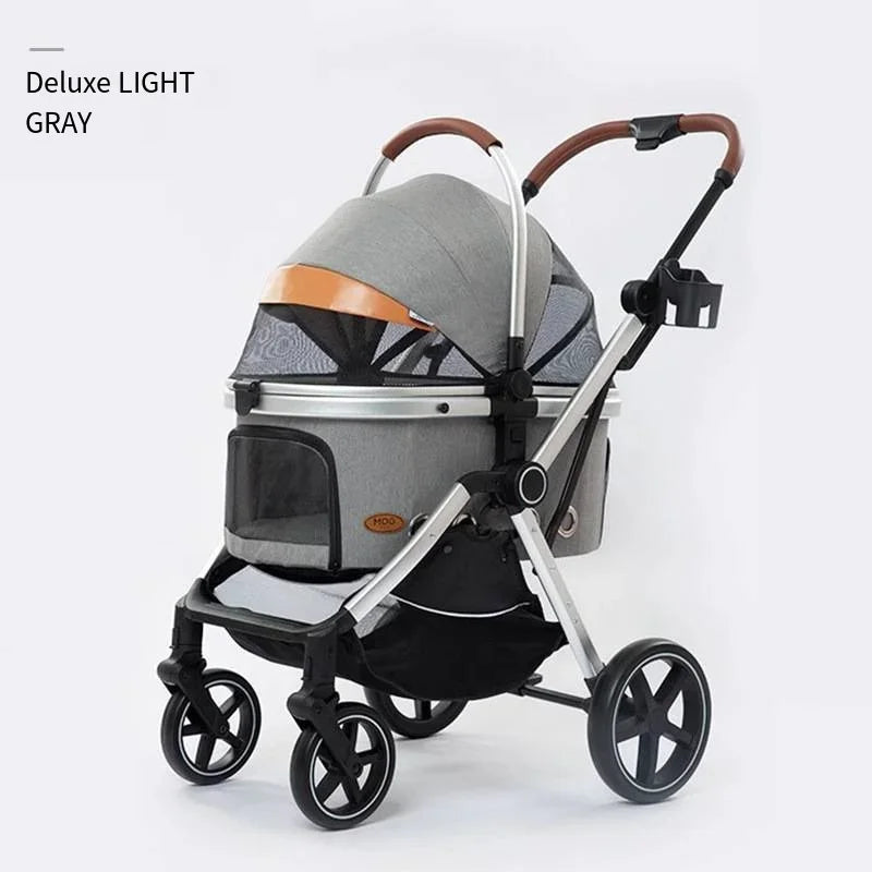 Grey Trolley for 30Kgs Dogs Cat One Click Automatic Collection Pet Cart Large Space Dog Strollers Cross-border High-quality Cart