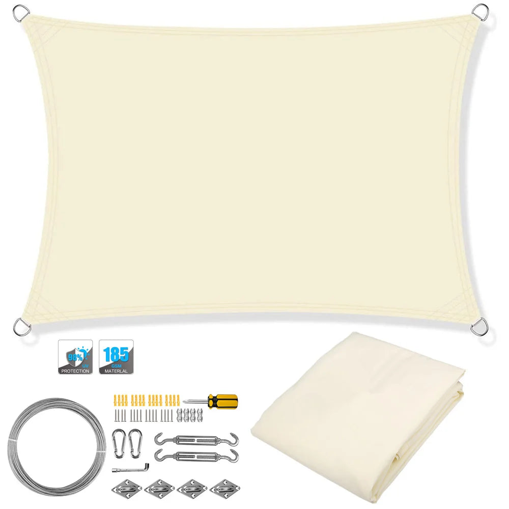 Waterproof Sun Shade Sail Canopy Rectangle UV Block Sun Shelter For Outdoor Garden Patio Backyard Terraza Awning Privacy Screen