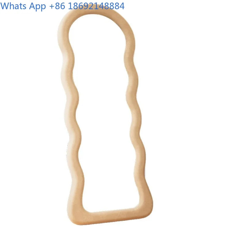 Full-Length Floor Mirror for Girls, Home Dressing  Ins Style Wave-Shaped Irregular Dormitory Clothing Store Fitting Mirror