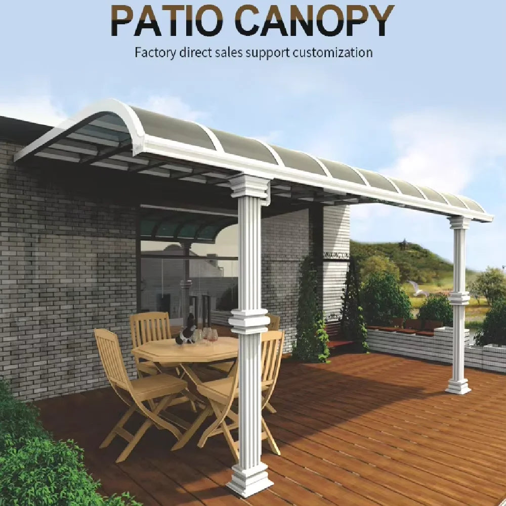 Cantilever Aluminum Carport with Durable Polycarbonate Roof –Custom Size Window Awnings: Polycarbonate Front Door Canopy Covers