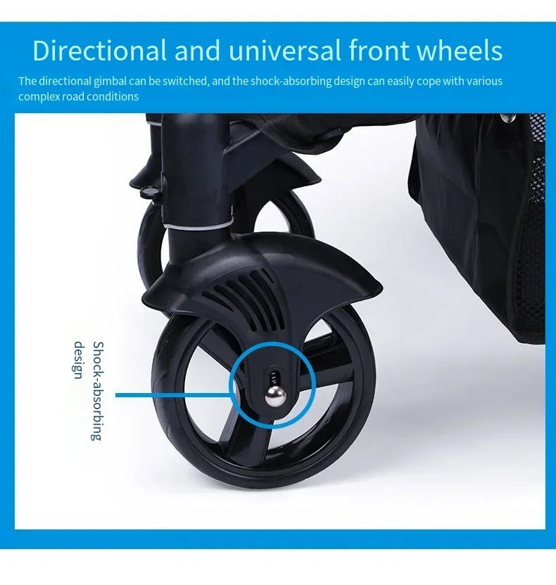 Foldable Large Size Luxury Pet Cart Large Dog Cart Multiple Cats for Outdoor Strolling Dog Walking Cart Portable 2024 Newest