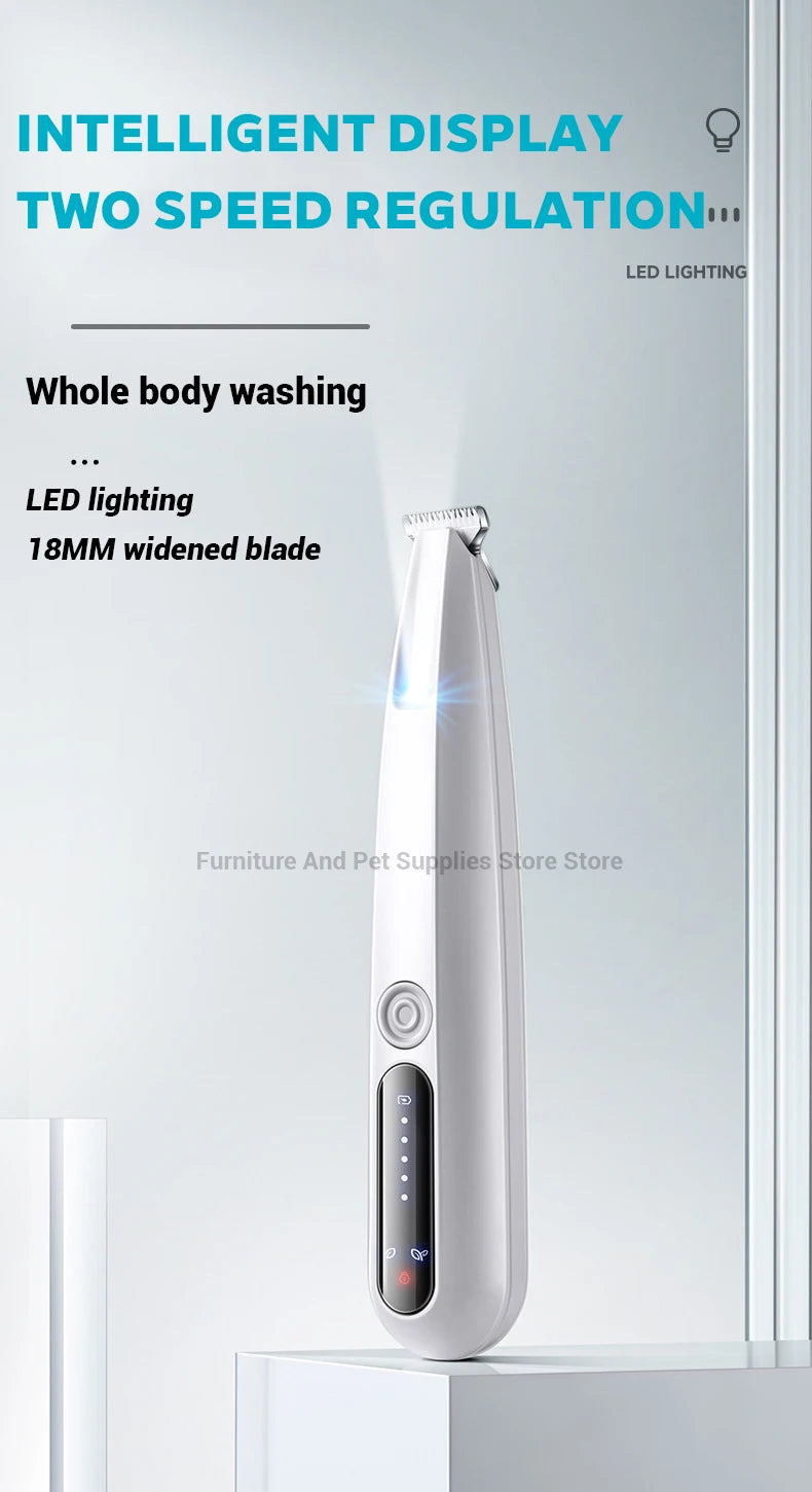 New type of dog paw trimmer with travel lock function fully waterproof pet hair trimmer with LED display screen cat hair trimmer