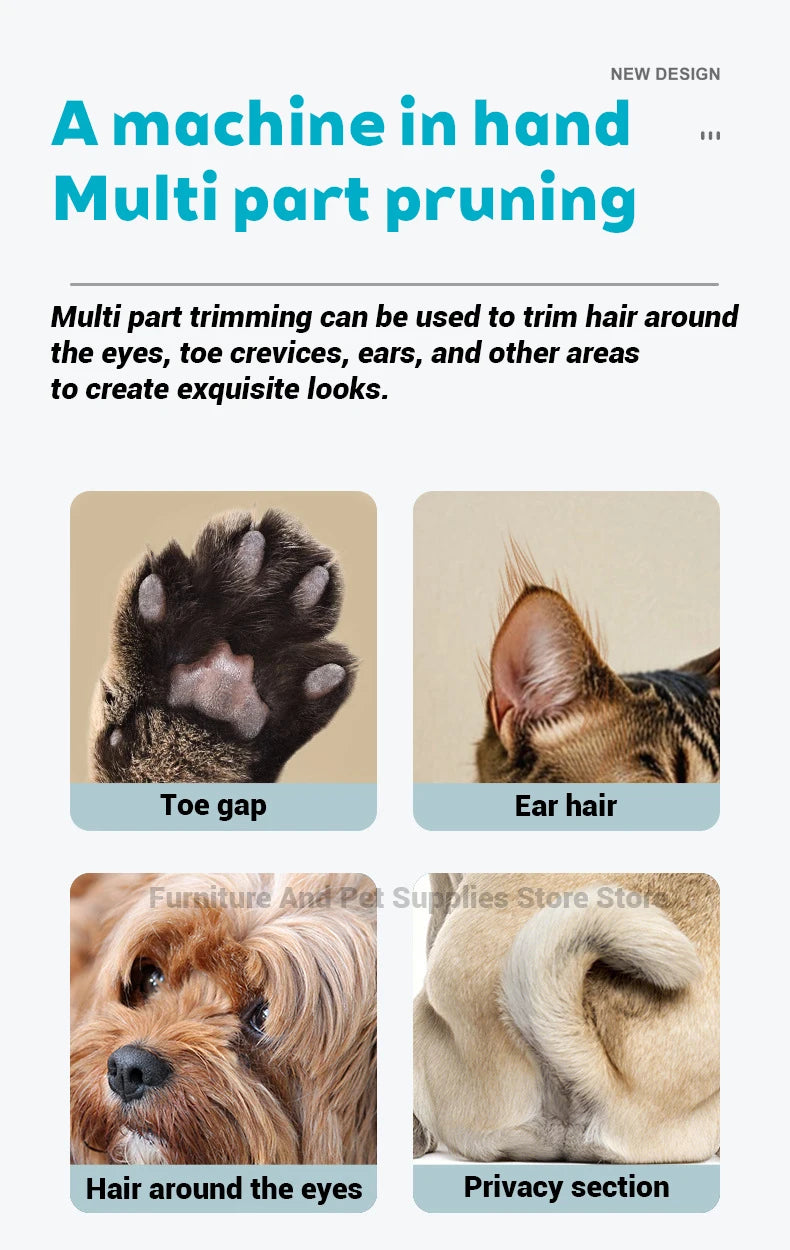 New type of dog paw trimmer with travel lock function fully waterproof pet hair trimmer with LED display screen cat hair trimmer