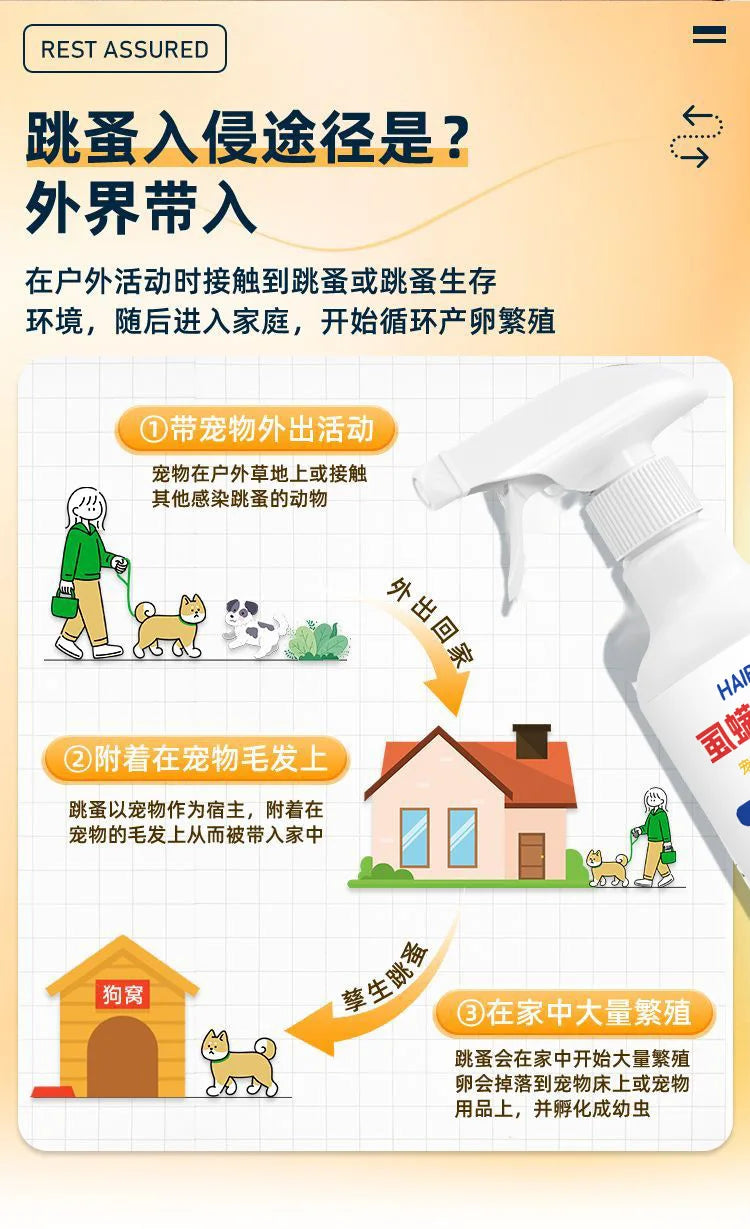 Strong external deworming for pet cats and dogs, mite, tick, flea and lice spray, deodorant, deworming, lice,mite and tick spray