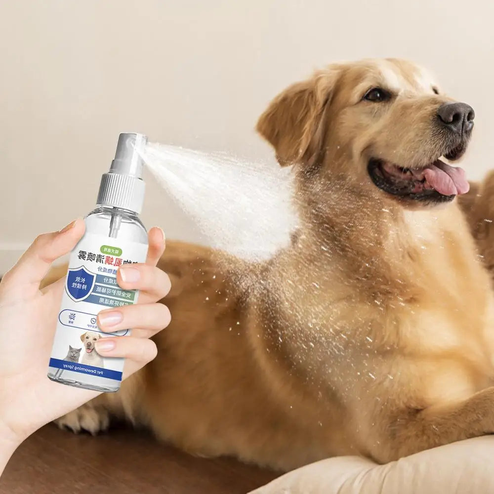 100ml Pet Insect Repellent Spray Drive Away Fleas Lice Ticks Relieve Skin Itching Suitable For Deworming Cats/Dogs