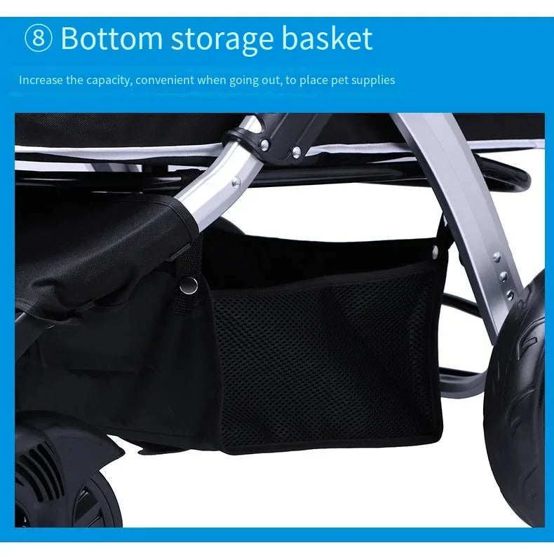 Foldable Large Size Luxury Pet Cart Large Dog Cart Multiple Cats for Outdoor Strolling Dog Walking Cart Portable 2024 Newest