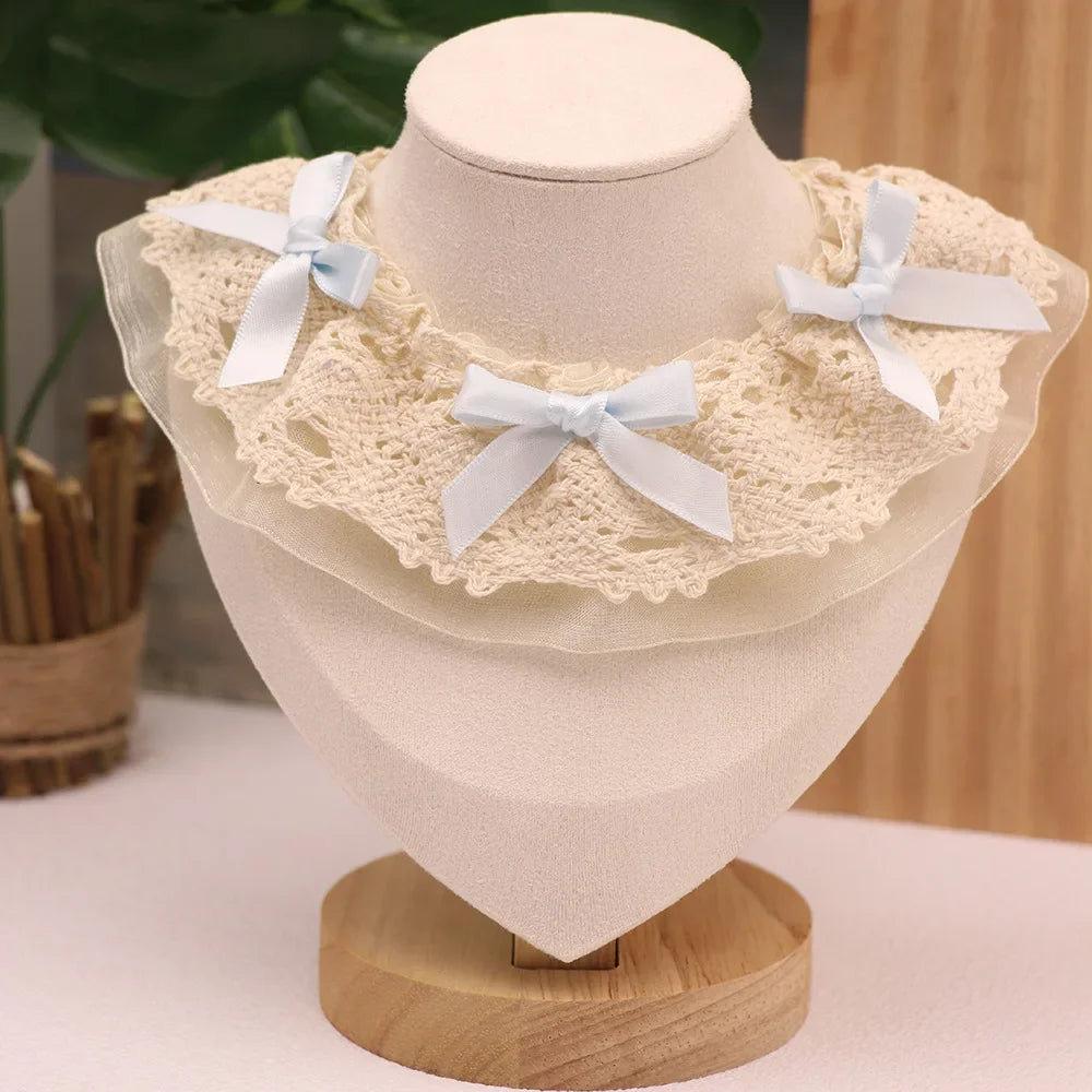 Pet Spring/Summer Bow Water Scarf Cat Scarf Small Dog Teddy Cute Lace Princess Cat Shawl Pet Supplies Dog Accessories