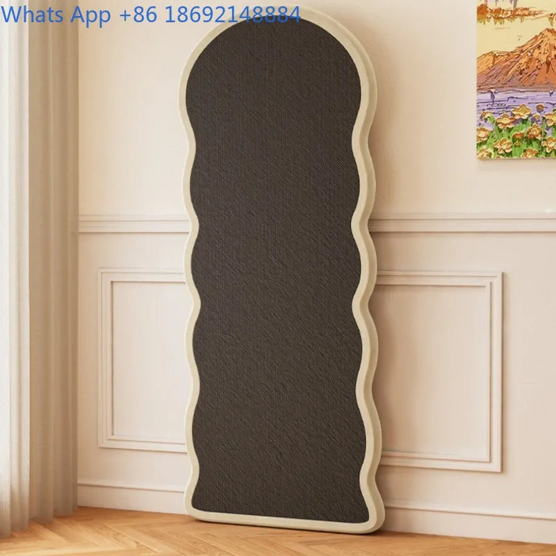 Full-Length Floor Mirror for Girls, Home Dressing  Ins Style Wave-Shaped Irregular Dormitory Clothing Store Fitting Mirror
