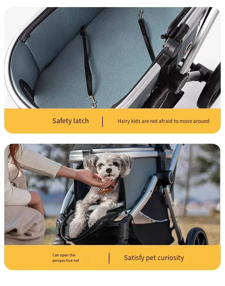 Grey Trolley for 30Kgs Dogs Cat One Click Automatic Collection Pet Cart Large Space Dog Strollers Cross-border High-quality Cart